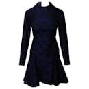 Stella McCartney Long Sleeve Floral Jacquard Dress in Blue Polyester - Stella Mc Cartney