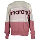Isabel Marant Etoile Gallian Colorblock-Logo-Pullover aus rosa Baumwolle