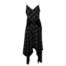 Diane Von Furstenberg Handkerchief Hem Dress in Black Silk