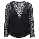 Sea New York Crotchet Floral Top in Black Cotton  - Roseanna