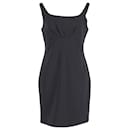 Moschino Square Neck Mini Dress in Black Polyester 