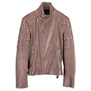 Ralph Lauren Biker Jacket in Brown Lambskin Leather 