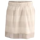 Brunello Cucinelli Striped Mini Skirt in Cream Cotton 
