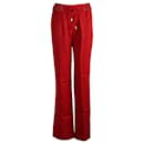 Dolce & Gabbana Drawstring Straight Trousers in Red Viscose 