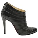 Christian Louboutin Orniron Pleated Ankle Boots in Black Leather 