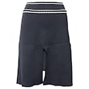 Sandro Paris Ribbed Knee Length Skirt in Black Polyester 