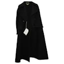 Alberta Ferretti Double Breasted Trench Coat in Black Wool