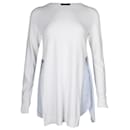 Max Mara Striped Side Sweater Top in White Polyester