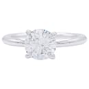 White gold solitaire ring, diamond 1,11 carat. - inconnue