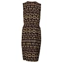 Dolce & Gabbana Key Print Sheath Dress in Brown Viscose