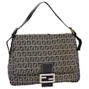 FENDI Zucchino Canvas Mamma Baguette Sac à bandoulière Bleu marine 2355 26325 018 auth 38903 - Fendi