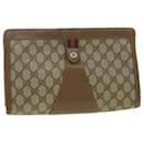 GUCCI GG Canvas Web Sherry Line Clutch Bag Beige Red Green 89 01 033 Auth th3487 - Gucci