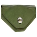 HERMES Le Van Cator Coin Purse Leather Green Auth bs4656 - Hermès