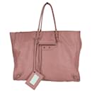 Balenciaga PAPIER A4 bolsa shopper em couro rosa