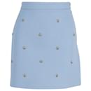 Maje Bee Embellished Skirt in Light Blue Polyester