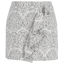 Maje Ruffle Mini Skirt in Grey Cotton
