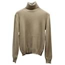 Ami Paris Turtleneck Sweater in Beige Wool Cashmere Blend 