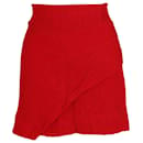 Maje Textured Mini Skirt in Red Viscose