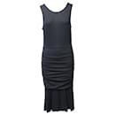 Diane Von Furstenberg Sleeveless Ruched Midi Dress in Black Viscose