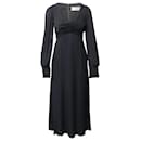 Zimmermann Ruched Long Sleeve Maxi Dress in Black Viscose