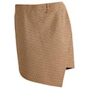 Balenciaga Houndstooth Skirt in Brown Wool
