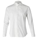 Dior Fringe Detailed Collar Button Front Shirt in White Cotton 