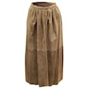 Polo Ralph Lauren Midi Skirt in Brown Suede