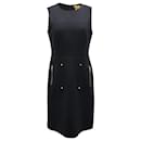Tory Burch Petra Front Pocket Mini Dress in Black Wool