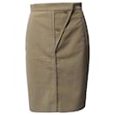 Max Mara Geometric Pencil Skirt in Beige Cotton Corduroy