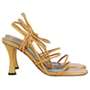 Proenza Schouler Square Strappy Sandals in Brown Leather