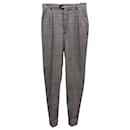 Isabel Marant High Rise Checked Pants in Beige Polyester