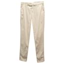 Brunello Cucinelli Slim-Fit Stretch-Cotton Trousers in Beige Cotton