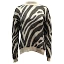 Nanushka Sosa Zebra Intarsia Sweater in Beige Cotton