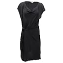 Diane Von Furstenberg Side-Tie Draped Dress in Black Viscose