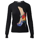 Balenciaga Pumps-Print Knitted Sweater in Black Wool