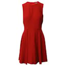 Alexander McQueen Sleeveless Mini Dress in Red Acetate - Alexander Mcqueen