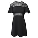 Sandro Paris Angie Embroidered Lace Mini Dress in Black Polyester 