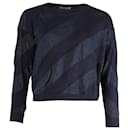 Sandro Stripe Sweater in Navy Blue Polyester