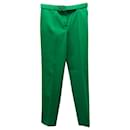 Givenchy Belted Tailored Trousers in Green Polyester 
