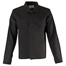 Jil Sander Oversized Pocket Shirt in Black Wool 