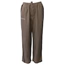 Pangaia Garterized Drawstring Track Pants in Brown Linen - Autre Marque