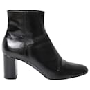 Saint Laurent Block Heels Boots in Black Leather