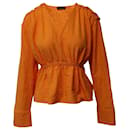 Blusa Stine Goya com amarração nas costas e decote em V em poliéster laranja - Autre Marque