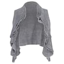 Theory Knit Waistcoat with Waterfall Effect in Grey Wool