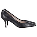 Stuart Weitzman Pointed Pumps in Black Leather