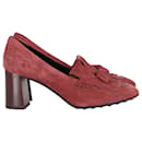 Tod's Loafer Pumps in Burgundy Suede