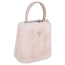 Prada Panier Mini-Tasche aus rosa Shearling