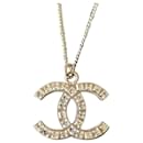 CC B12P logo classic square crystal necklace SHW box receipt tag - Chanel