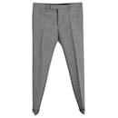 Saint Laurent Check Suit Trousers in Grey Wool
