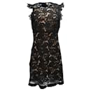  Michael Kors Sleeveless Lace Mini Dress in Black Polyester